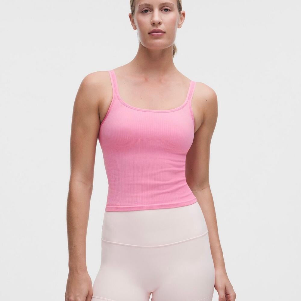 NWT Lululemon Ebb to Street Scoop-Neck Cropped Tank Top in Candy Cloud Size 12